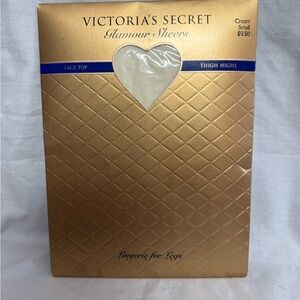 Victoria's Secret Glamour Sheers Lace Top Thigh Highs in Tan